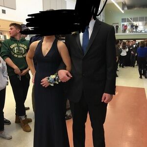 Bloomingdale's Elegant Navy Maxi Dress